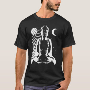 Camiseta Meditando Buda No Estilo Yin Yang Com Dia E N