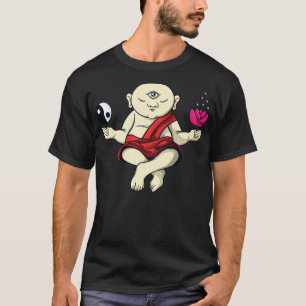 Camiseta Meditando Monk Budista Zen Buddha Om
