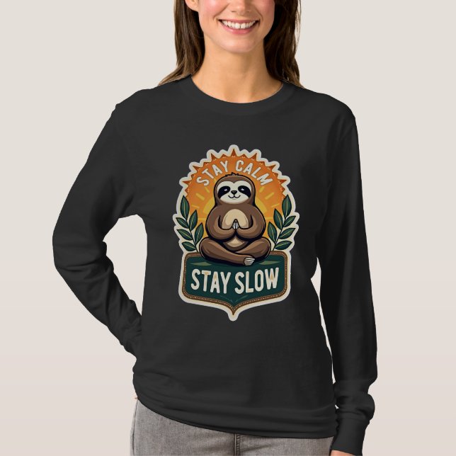 Camiseta Meditando Preguiça Vintage Mente Relaxada (Frente)