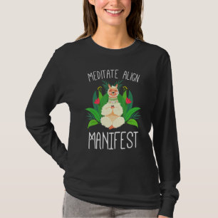 Camiseta Meditar Alinhar Manifesto Cute Llama Fazendo Yoga