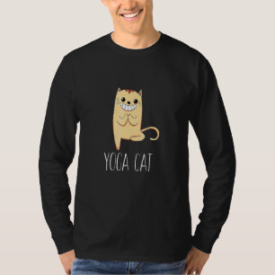 Camiseta Meditar Esporte Fitness Gato Ginástica Ioga