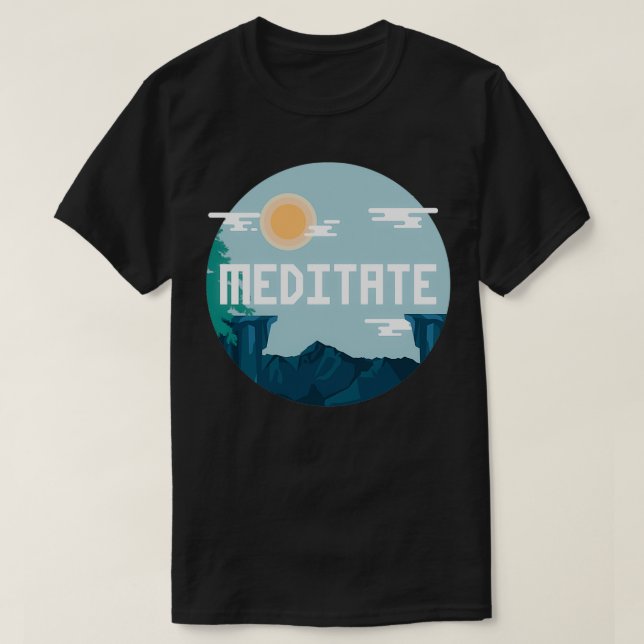CAMISETA MEDITAR HOJE (Frente do Design)