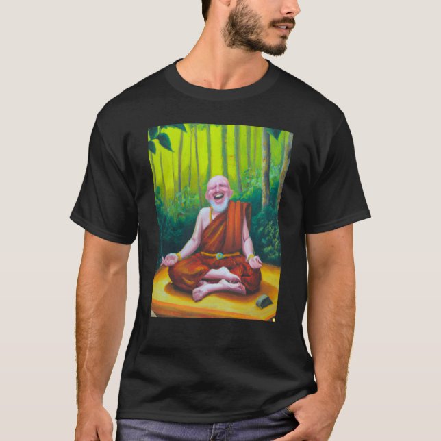 Camiseta Meditation Guru Laughing Zen Buddha Meditation (Frente)