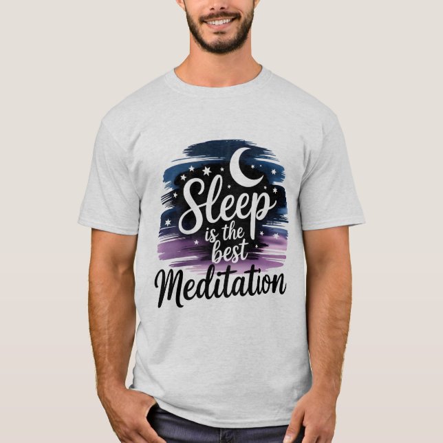 Camiseta Meditente Sono Lua e Estrelas Cores d'água (Frente)