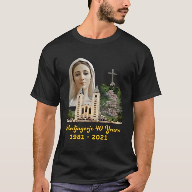 Camiseta Medjugorje 40 Anos Nossa Senhora Rainha Da Paz (Frente)