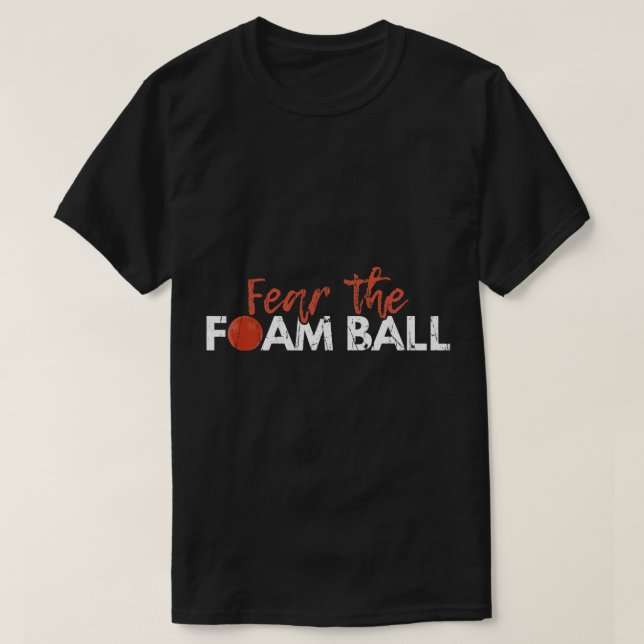 Camiseta Medo do Design de esfera de espuma para um ventila (Frente do Design)