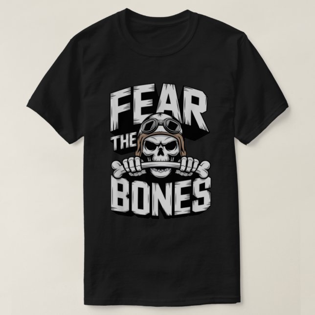 Camiseta Medo Do Esquadrão Do Crânio Dos Ossos (Frente do Design)