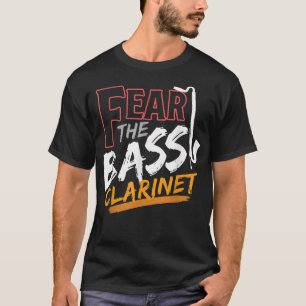 Camiseta Medo do Instrumento Musical Bass Clarinet para Mus