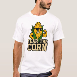 Camiseta Medo do Milho   Funny Nebraska Corn Mascot Muscle