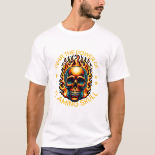 Camiseta Medo do poder do crânio flamejante