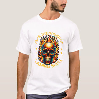 Camiseta Medo do poder do crânio flamejante