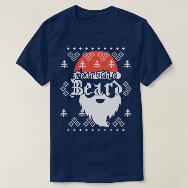 Camiseta Medo Do Urso Papai Noel Barba Piada De Natal (Frente do Design)