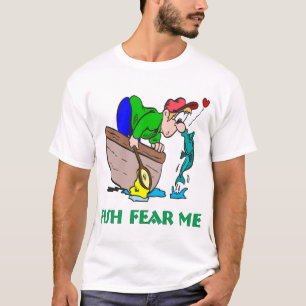 Camiseta Medo engraçado da pesca do humor da pesca da