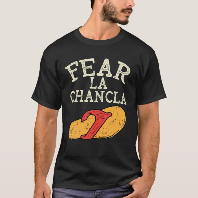 Camiseta Medo La Chancla Engraçado Cinco de Mayo Espanhol M (Frente)