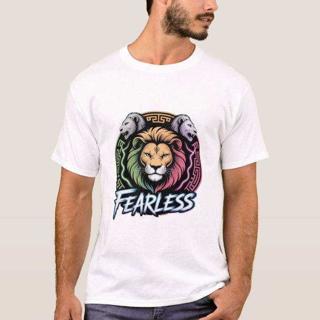 Camiseta Medo Menos Rei Leão:** (Frente)