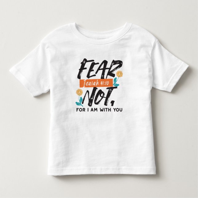 Camiseta Medo Não Bíblia Isaiah Verso Design Inspiracional (Frente)