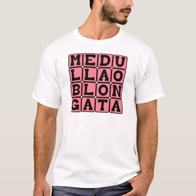 Camiseta Medula Oblongata, mais baixa haste de cérebro (Frente)