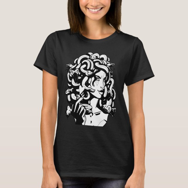Camiseta Medusa Cabeça Cobra Cabelo de Cabelo Grego (Frente)