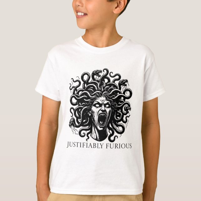 Camiseta Medusa Com Justa Fúria Mitologia Grega Feminismo (Frente)