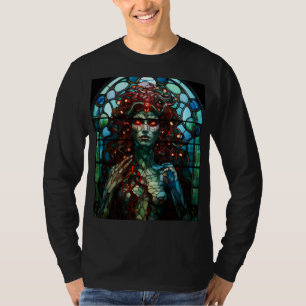 Camiseta Medusa - Estilo de Tiffany da Janela de Vidro Este