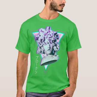 Camiseta Medusa Glitch Synthwave 90s - estética