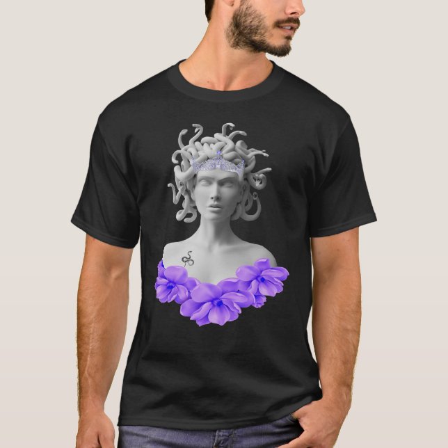 Camiseta Medusa Gorgon Grego Mitologia Roxo (Frente)