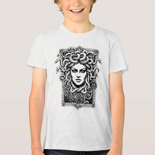 Camiseta Medusa Greek Goddess with snakes illustration (Frente)