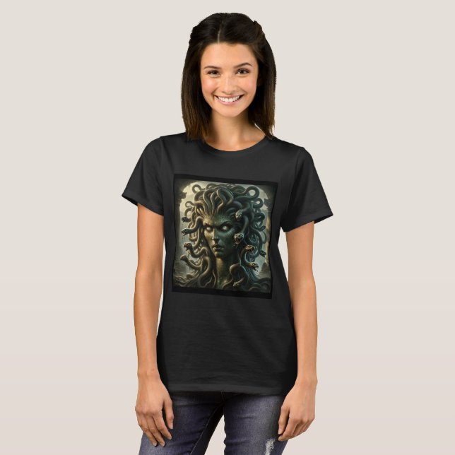 Camiseta Medusa Stare, Chefe da Morte de Cobras (Frente Completa)