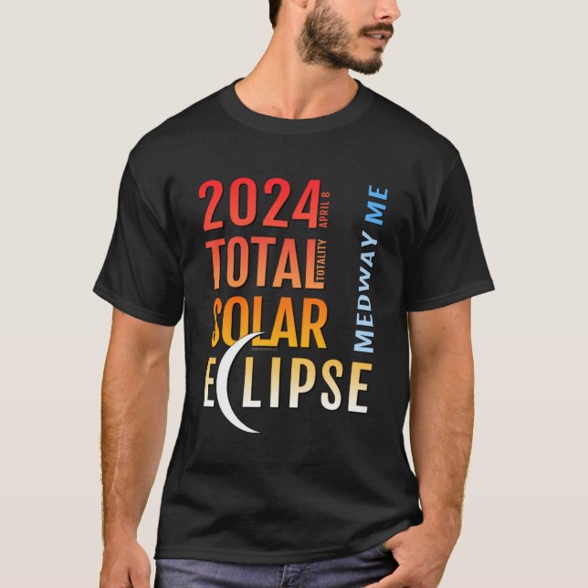 Camiseta Medway Maine ME Total Eclipse Solar 2024 5 (Frente)