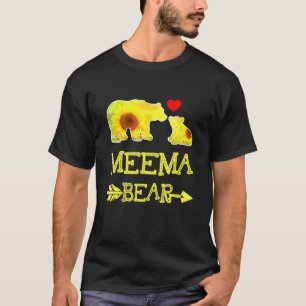 Camiseta Meema Bear Girassol Mãe Mãe Pai Correspondência
