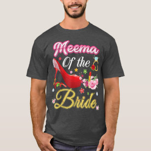 Camiseta Meema Da Noiva Feliz Calçado Rosa Flor De Casament