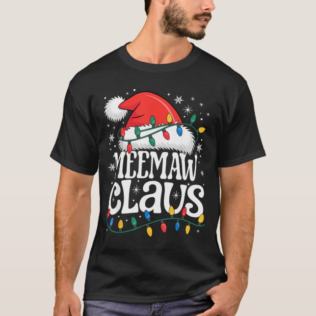Camiseta Meemaw Claus Funny Xmas Christmas Grandma Holiday  (Frente)