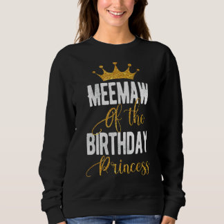 Camiseta Meemaw Da Família Aniversário Princesa Matching