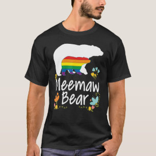 Camiseta Meemaw Lgbt Bear Gay Lésbica Orgulho Arco-Íris Flo