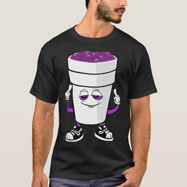 Camiseta Meens Codeine Double Cup Styrofoam Lean Purple Dra (Frente)