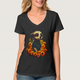 Camiseta Meerkat Animal Flowers  Animal Motif Meerkat