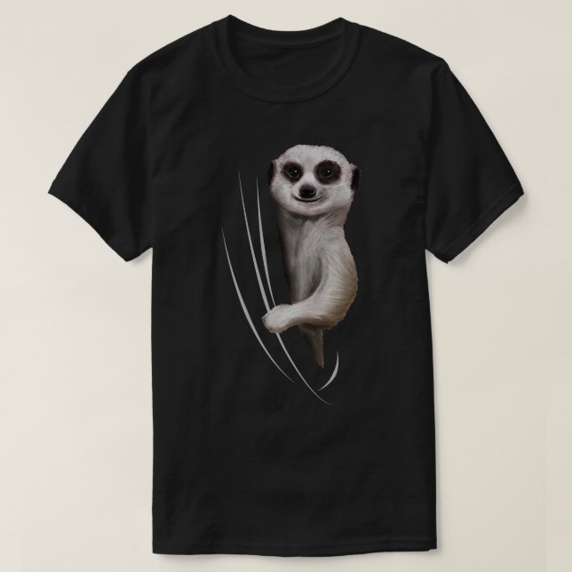 Camiseta Meerkat Animal Vindo De Dentro (Frente do Design)
