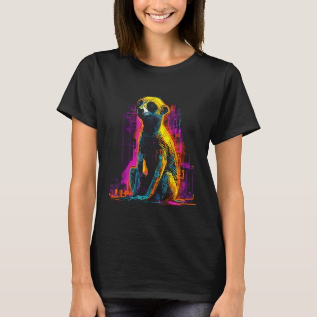 Camiseta Meerkat Artwork - Animal Art Meerkat (Frente)