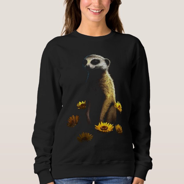 Camiseta Meerkat Artwork  Animal Flowers Animal Meerkat (Frente)