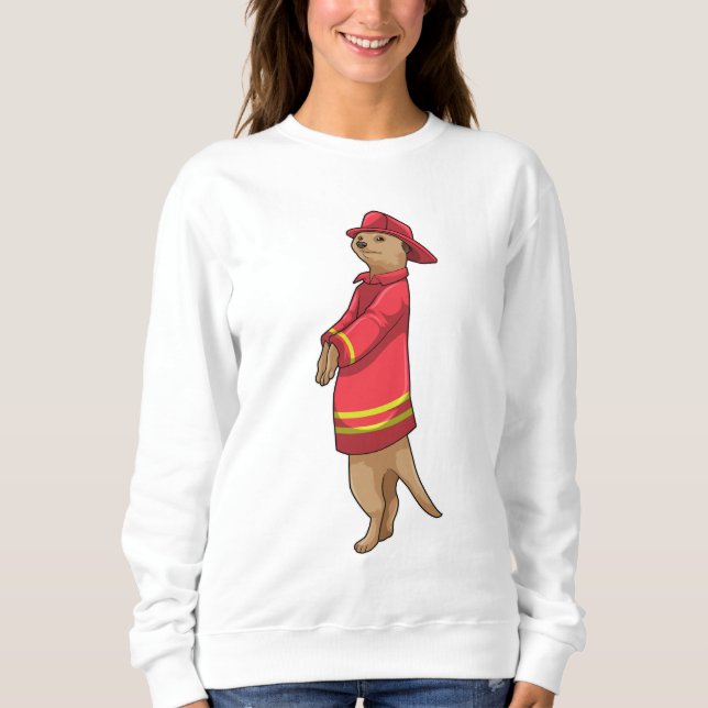 Camiseta Meerkat as Firefighter with Helmet (Frente)
