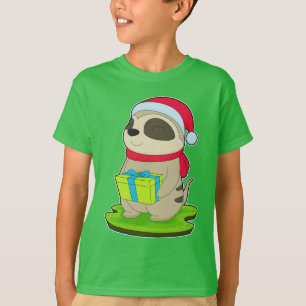 Camiseta Meerkat Christmas Santa hat