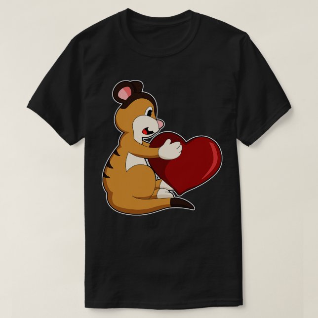 Camiseta Meerkat com coração (Frente do Design)