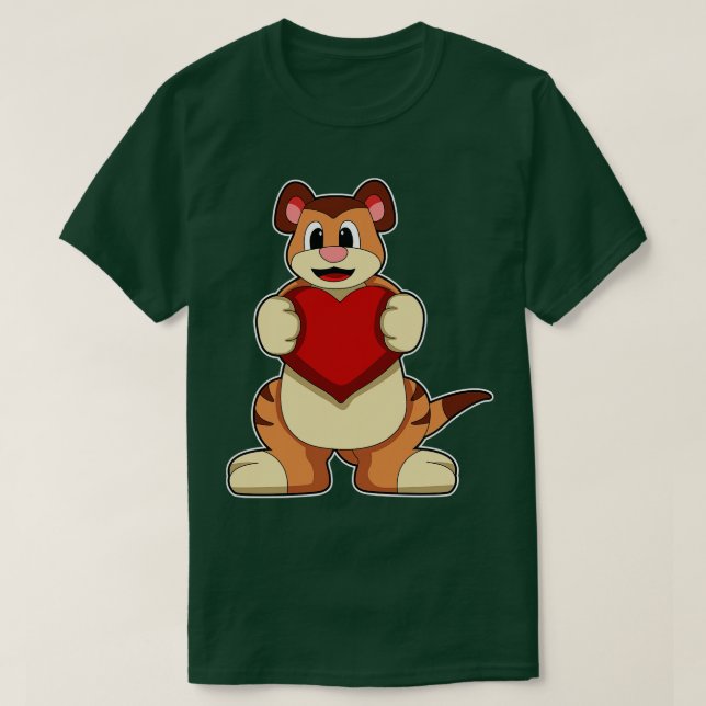 Camiseta Meerkat com coração 1 (Frente do Design)