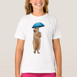 Camiseta Meerkat com guarda-chuva