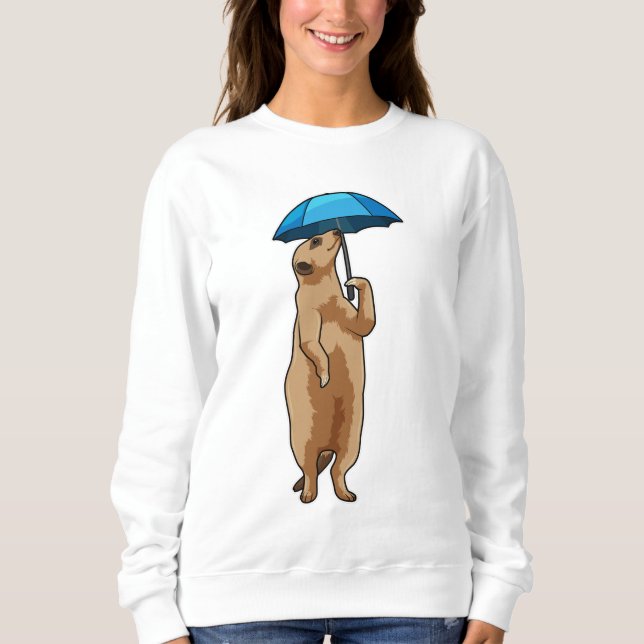 Camiseta Meerkat com guarda-chuva (Frente)