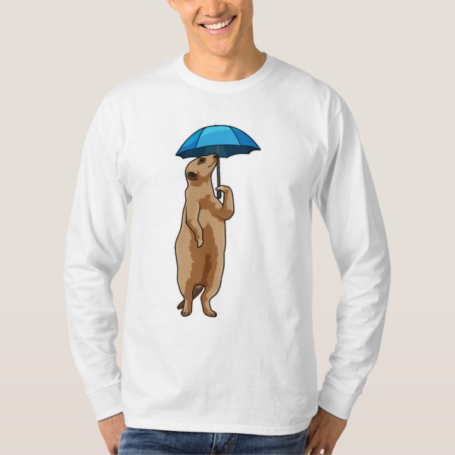 Camiseta Meerkat com guarda-chuva (Frente)