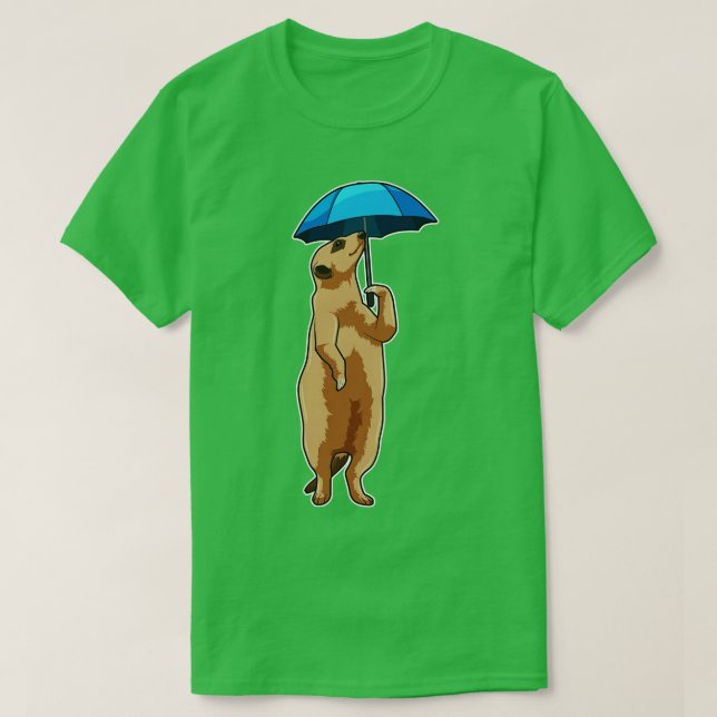 Camiseta Meerkat com guarda-chuva (Frente do Design)