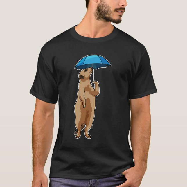 Camiseta Meerkat com guarda-chuva (Frente)