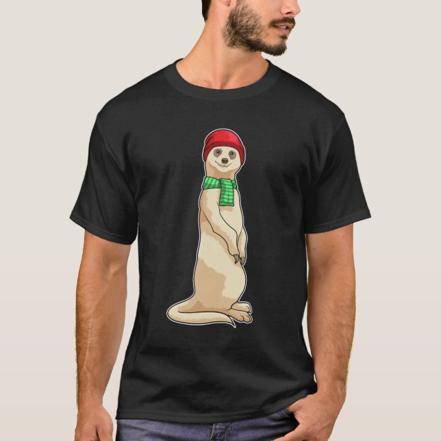 Camiseta Meerkat com o Chapéu e o Scarf (Frente)