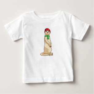 Camiseta Meerkat com o Chapéu e o Scarf